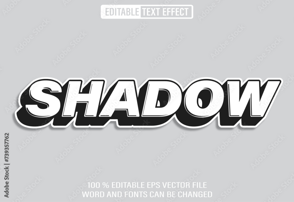 Poster editable 3d text style effect - shadow text effect template