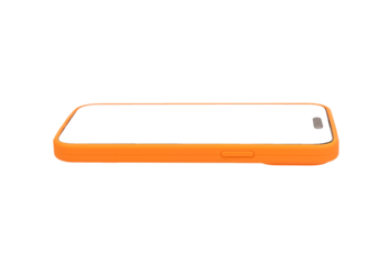 Berlin Germany January 21 2024 Iphone mobile smart phone screen mockup, lying, isolated on white