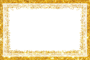 Gold glitter frame png