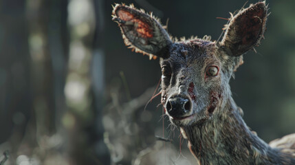 Close-up of cChronic Wasting Disease Deer
