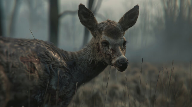 Close-up of cChronic Wasting Disease Deer