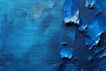 Blue Oil Paint On Canvas Texture