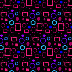geometric texture of multi-colored shapes on a black background