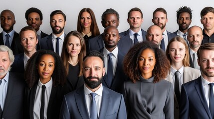 Group of diverse business professionals posing together