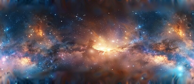 HDRI spherical panorama 360-degree equirectangular projection space background with nebula, stars, and environment map