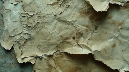 Close-up of a pile of old, crumpled paper