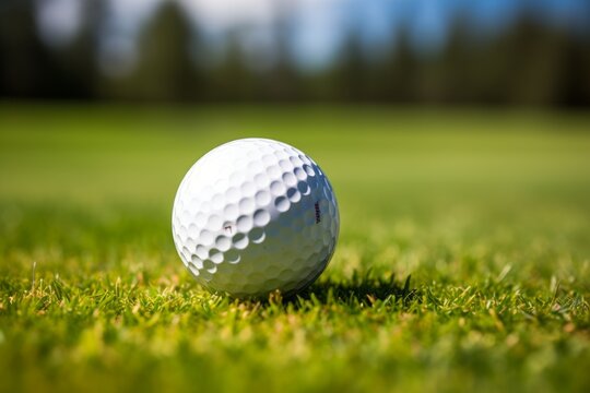 Close-up of a golf ball on the green