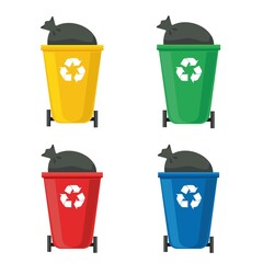 Waste products on white background