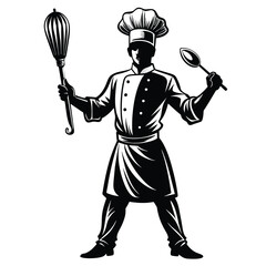 Naklejka premium Silhouette of chef