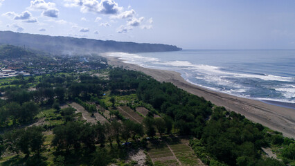 Fisherman's village house on Parangtritis beach, Yogyakarta