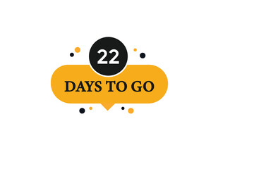 22 days to go countdown to go one time,  background template,22 days to go, countdown sticker left banner business,sale, label button,