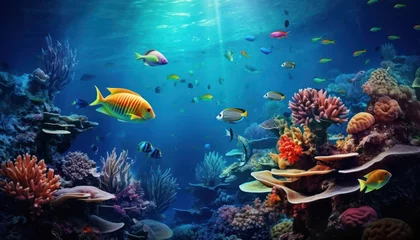  Fish in the water, coral reef, underwater life, various fish and exotic coral reefs © Virgo Studio Maple