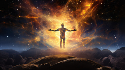 Obraz premium Elevation: The Soul's Cosmic Flight