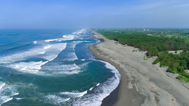 aerial view parangtritis beach yogyakarta