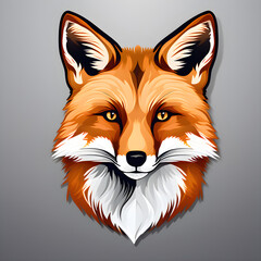 red fox head clip art design