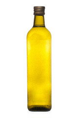 Olive oil square bottle isolated