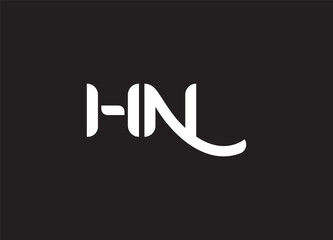  H and N letters logo alphabet design.