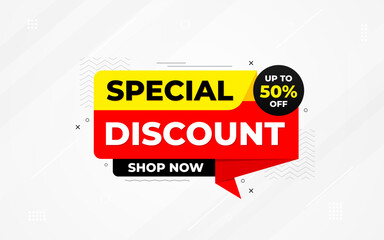 Special Discount offer banner.sale banner vector template. Discount label and sale background, Special Discount marketing poster design for web and Social. Vector Illustration.