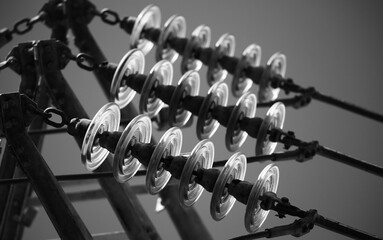 Fototapeta premium Aislantes de torres de Alta Tensión, Maliaño, Cantabria, España