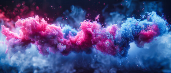 A fantasy of colors and textures, where abstract clouds and cosmic dust create a vivid backdrop for imaginations flight - obrazy, fototapety, plakaty