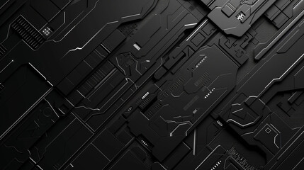 Jet black color cyber and tech background