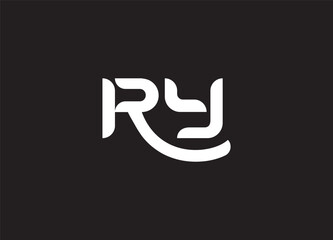 Initial Letter ry, yr Logo Template Vector Design