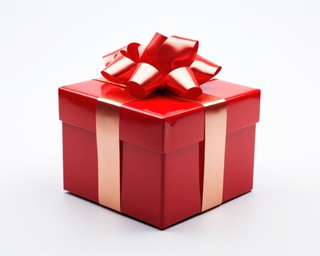 Red Gift box on white background