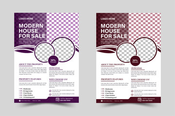 Corporate Real Estate flyer Template Design, Real Estate Flyer, Unique Flyer Design, Vector Flyer, Print Ready Template.