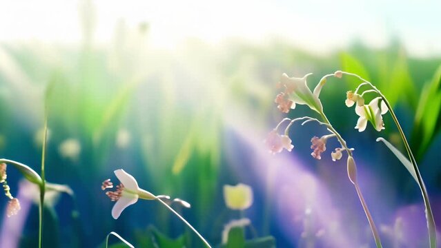 snowdrops with their delicate white bells illuminated by the morning sun in the rays of spring light.
Concept: spring equinox and gardening, red book plants, endangered species