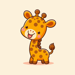 vector style smile giraffe