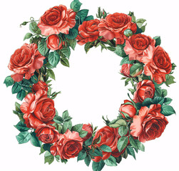 Bountiful Wreath: Roses and Berries in Harmony