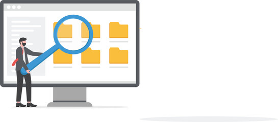 File management landing page website illustration flat vector template
