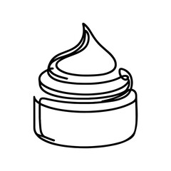 Face cream in a line drawing style