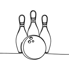 Bowling in a line drawing style