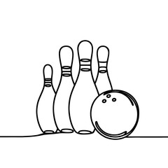 Bowling in a line drawing style