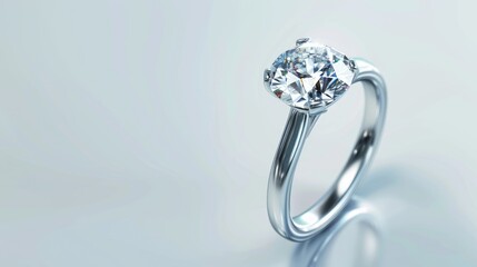 Diamond Ring on White Background