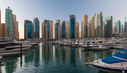 Skyscrapers at Dubai Marina. - 739384122