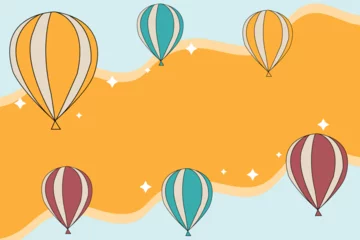 Fototapete Heißluftballon Colorful Balloon with space background. Birthday theme background design vector.