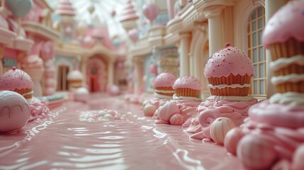 Sweet and Candy City has chocolate, milk, cream, candies

