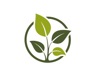 natural product icon. sprout in a circle. eco friendly, organic and bio symbol. isolated vector illustration