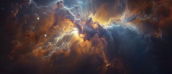Galaxy with stars and space in the universe. Abstract space background with nebula, stars and galaxies in outer space. Generative AI