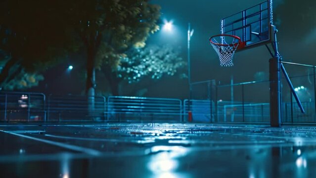 basketball court at night