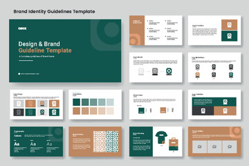 Design and brand guidelines template or brand identity presentation layout