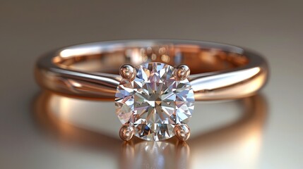 Close Up of Diamond Ring on Table