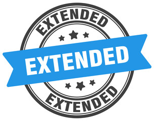 extended stamp. extended label on transparent background. round sign