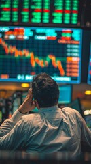Fototapeta premium A stock market crash causing widespread financial panic