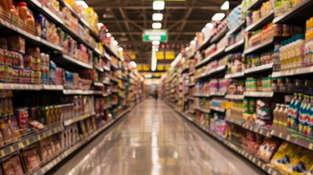 Supermarkey blurry aisle
