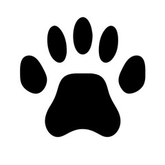Flat Icon of Dog or Cat Paw Print: Perfect for Animal Apps and Websites. Animal paw print





