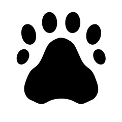 Flat Icon of Dog or Cat Paw Print: Perfect for Animal Apps and Websites. Animal paw print





