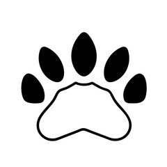 Flat Icon of Dog or Cat Paw Print: Perfect for Animal Apps and Websites. Animal paw print





